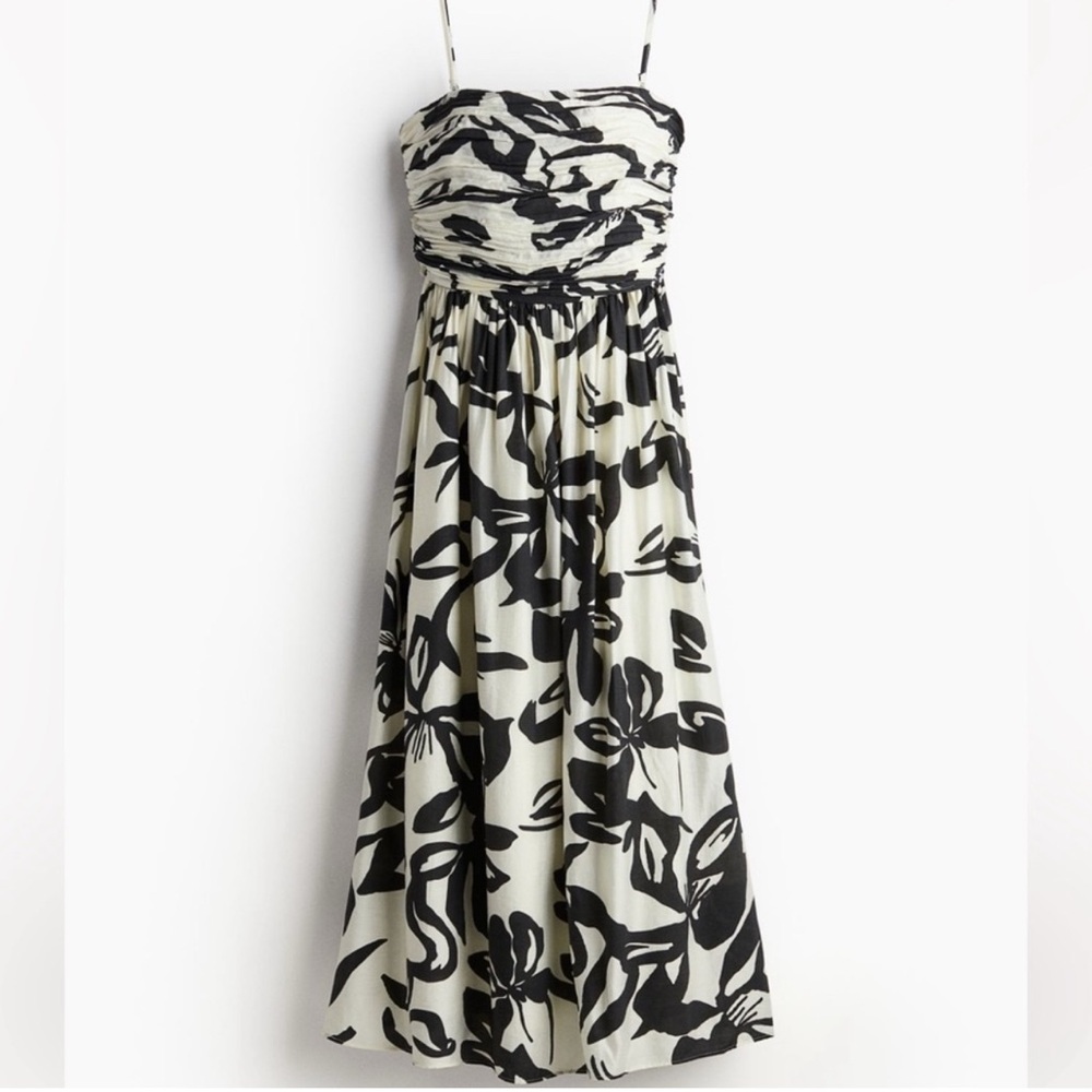 H&M Black and White Strapless Dress